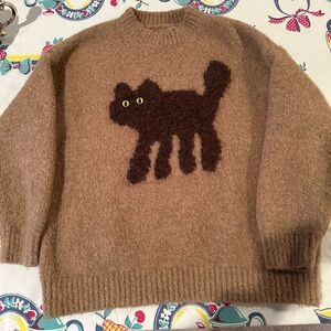 Cider cat sweater with marble eyes